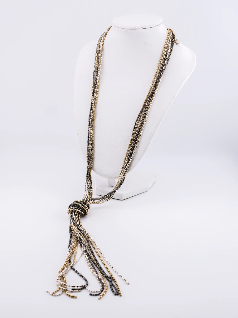 Alfani Gold and silver beaded knot necklace